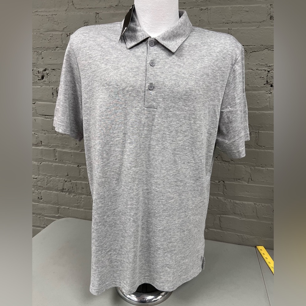 Adidas Gray Cotton Blend Polo Shirt